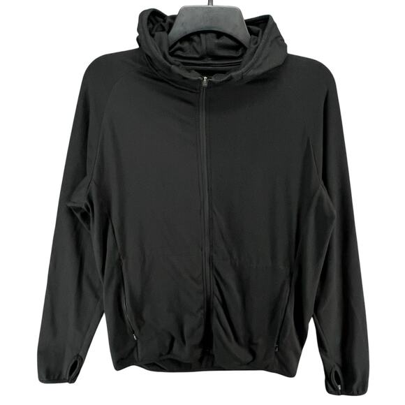 Quince Jacket Womens Small Black Full Zip Hooded Lightweight Recycled Polyester - Picture 1 of 11
